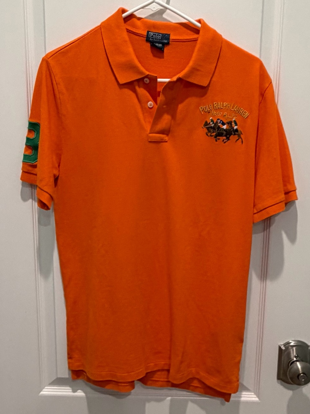 Polo Ralph Lauren Triple Pony & # 3 Polo Shirt Boys Youth XL (18-20) Orange